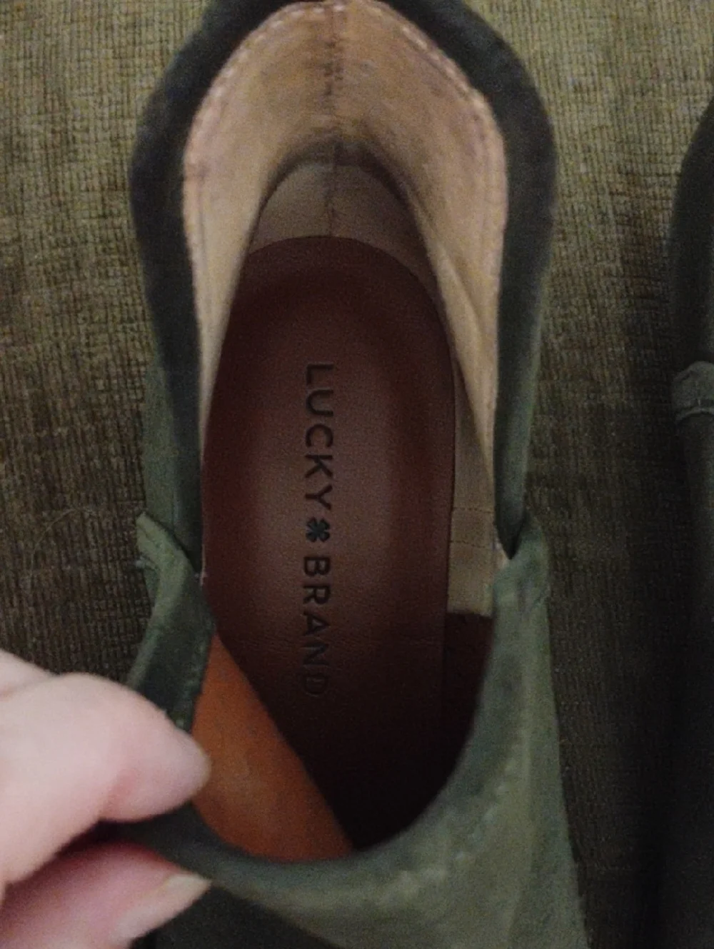 Women's Slip-On Suede Casual Shoes in Green- Comfortable Everyday Style - Picture 2 of 4